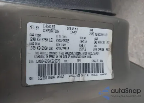 1998 Jeep Grand Cherokee Laredo from USA, damaged, VIN 1J4GZ48S5WC223878